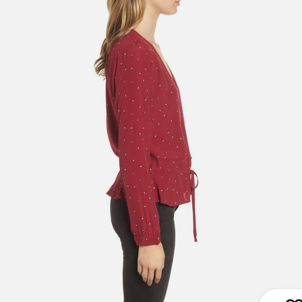 Rails Beaux Dot Print Button Front Peplum - image 2